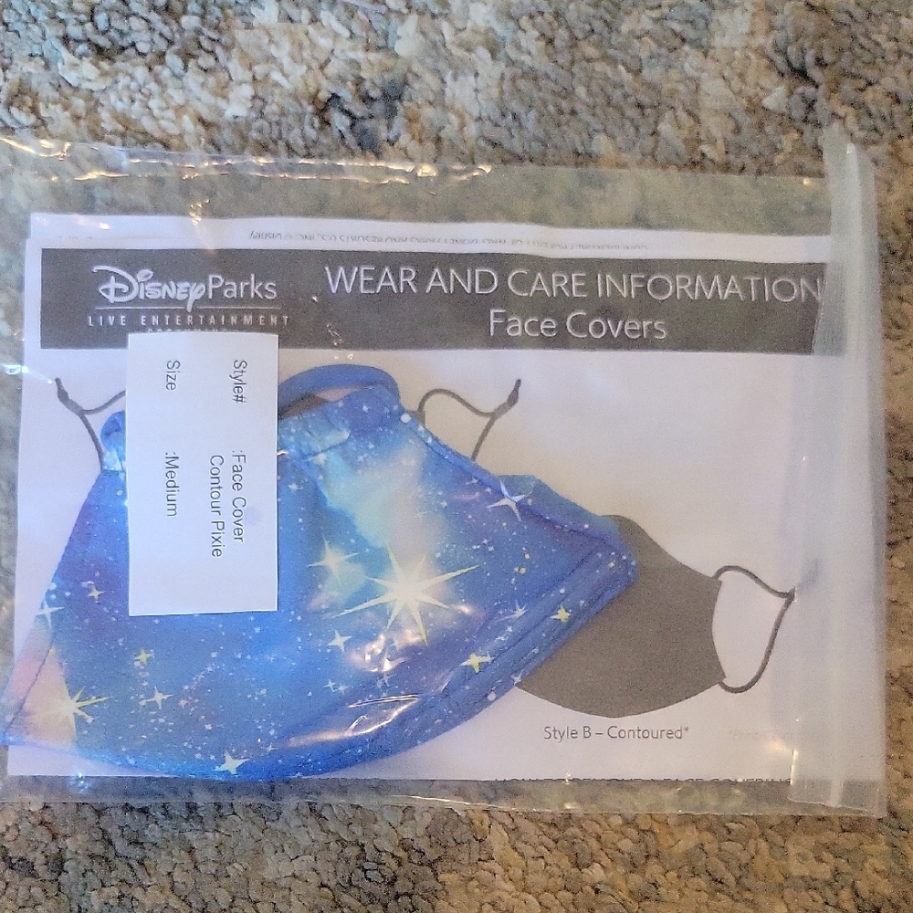 RARE Disney Parks Cast Member Exclusive Face Mask (Medium) Pixie